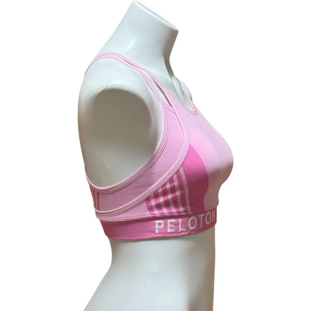 Peloton Double Layer Seamless Sports Bra Made in USA Pink Medium